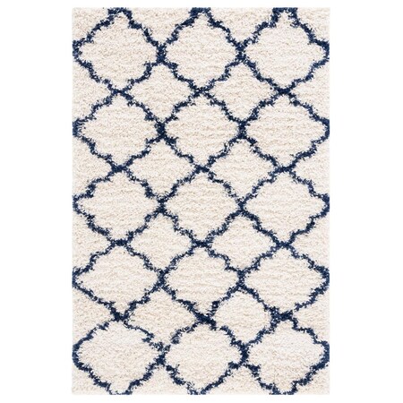 Safavieh 4 x 6 ft. Hudson Shag Contemporary Rectangle Rug Ivory & Navy SGH282D-4